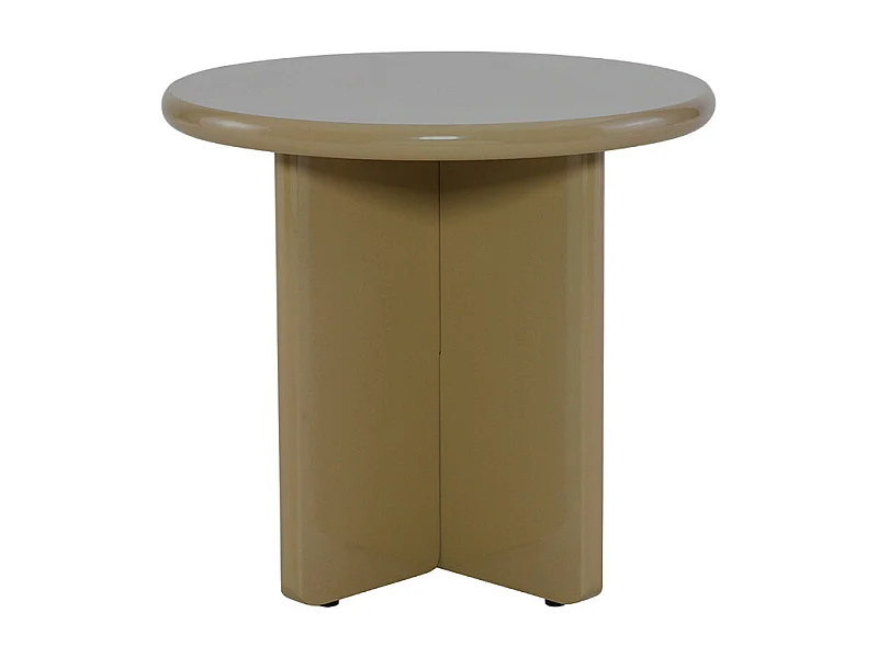 Paloma - Table d'appoint ronde en bois laqué ø50cm - Marron