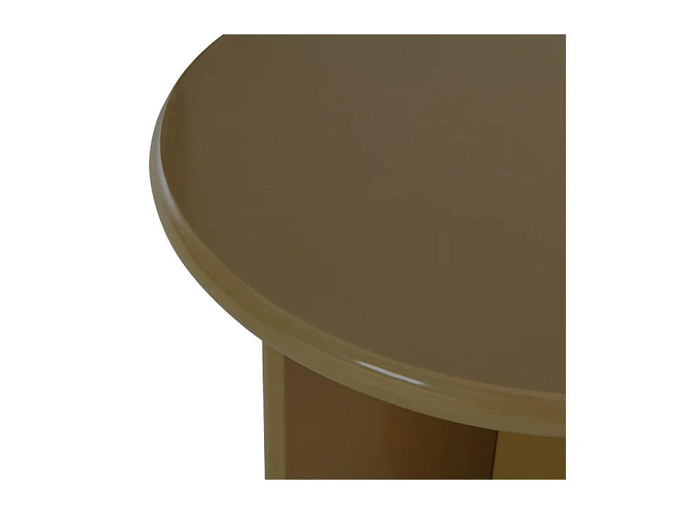 Paloma - Table d'appoint ronde en bois laqué ø50cm - Marron
