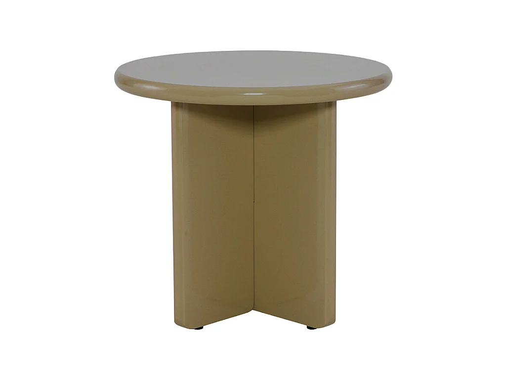 Paloma - Table d'appoint ronde en bois laqué ø50cm - Marron
