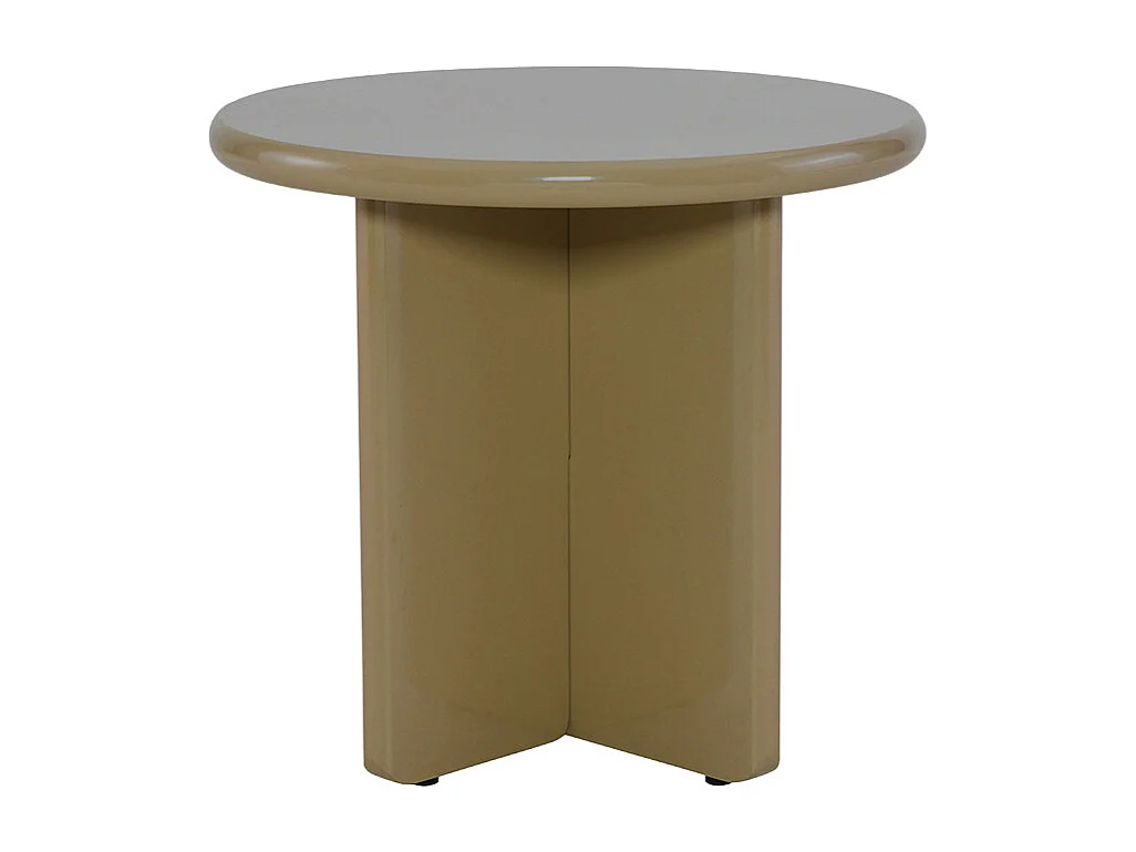 Paloma - Table d'appoint ronde en bois laqué ø50cm - Marron