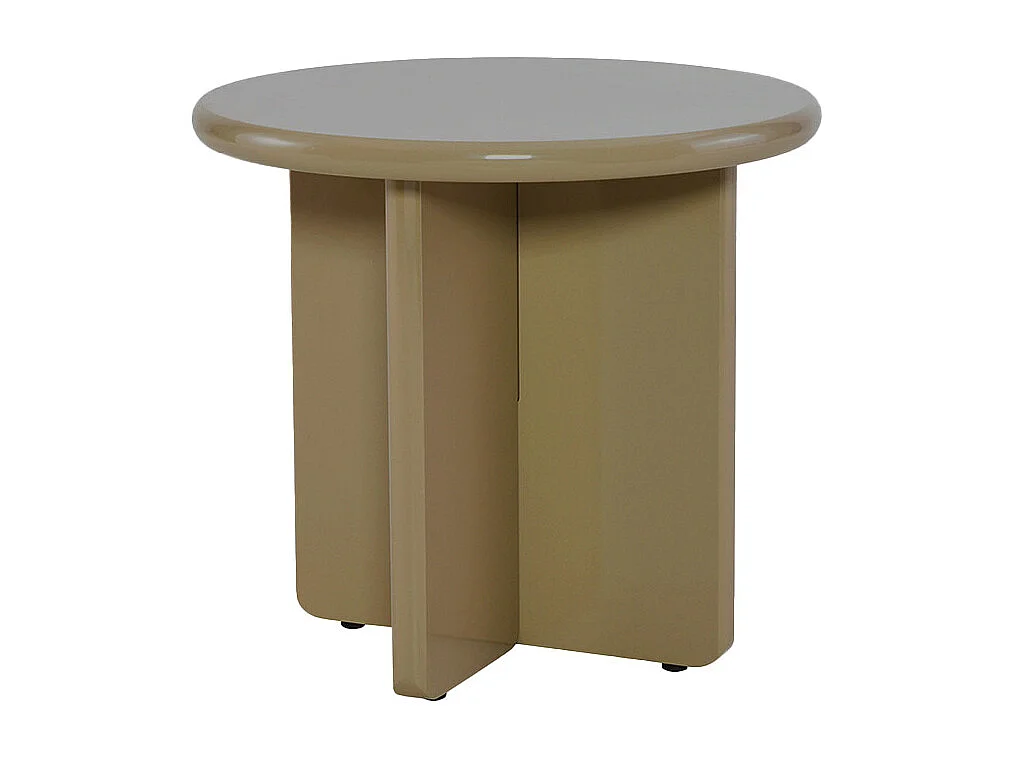 Paloma - Table d'appoint ronde en bois laqué ø50cm - Marron