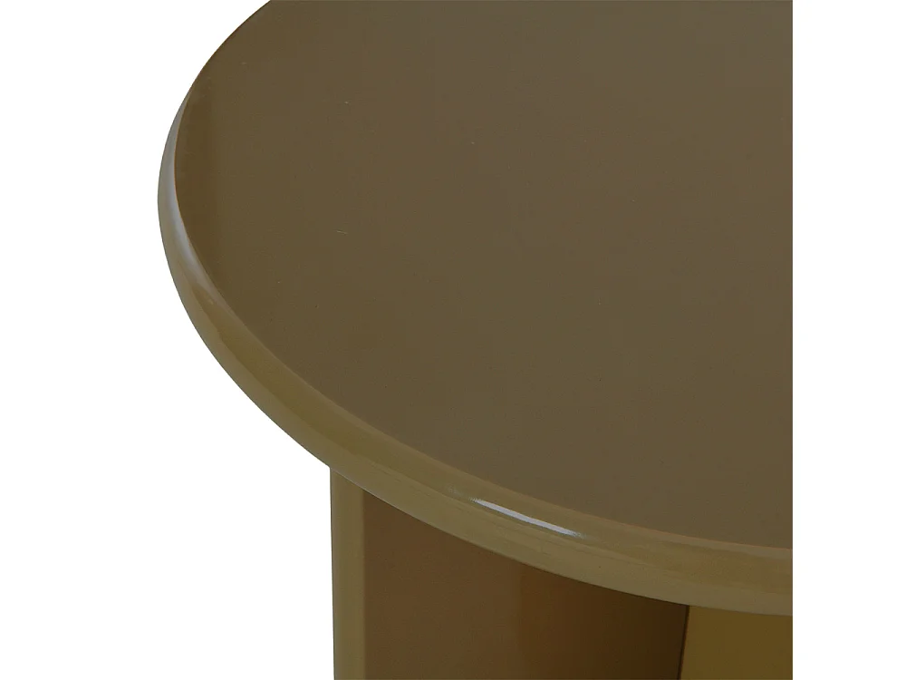 Paloma - Table d'appoint ronde en bois laqué ø50cm - Marron