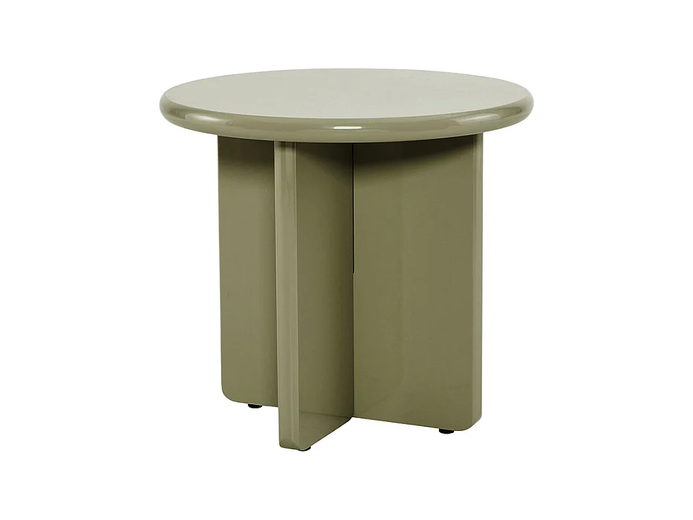 Paloma - Table d'appoint ronde en bois laqué ø50cm - Vert