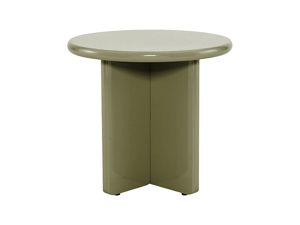 Paloma - Table d'appoint ronde en bois laqué ø50cm - Vert