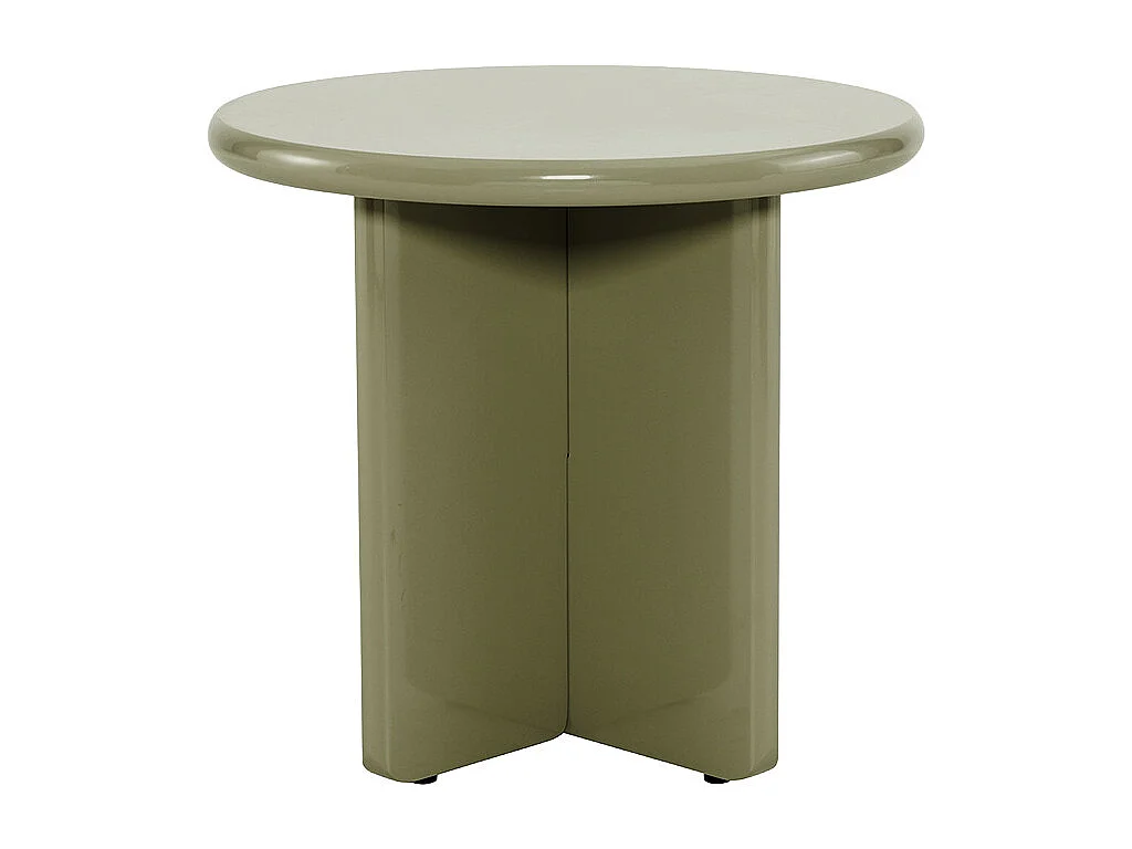 Paloma - Table d'appoint ronde en bois laqué ø50cm - Vert