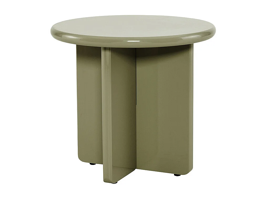 Paloma - Table d'appoint ronde en bois laqué ø50cm - Vert