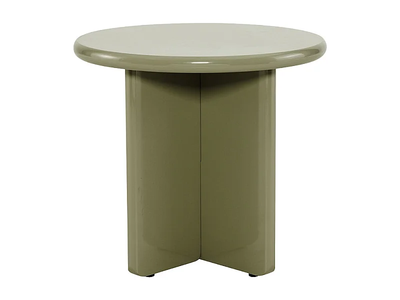 Paloma - Table d'appoint ronde en bois laqué ø50cm - Vert