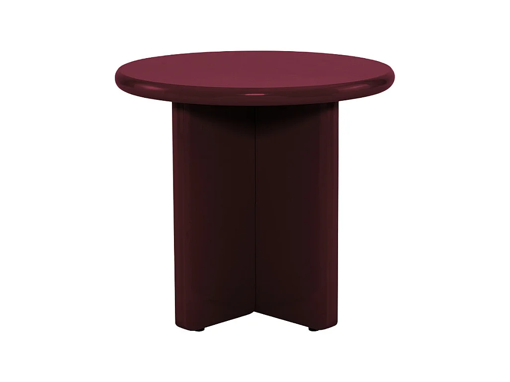 Paloma - Table d'appoint ronde en bois laqué ø50cm - Bordeaux
