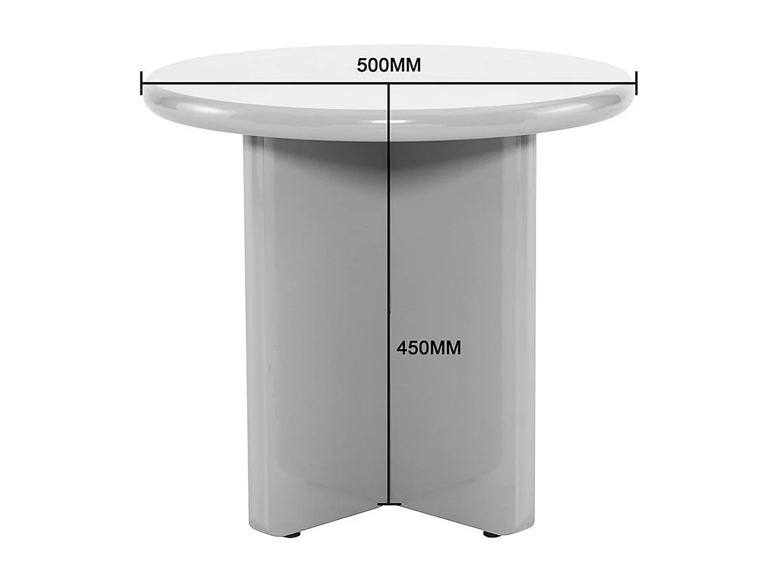 Paloma - Table d'appoint ronde en bois laqué ø50cm - Bordeaux