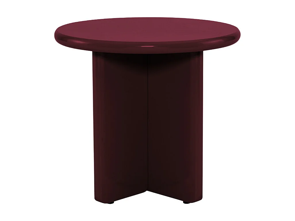 Paloma - Table d'appoint ronde en bois laqué ø50cm - Bordeaux