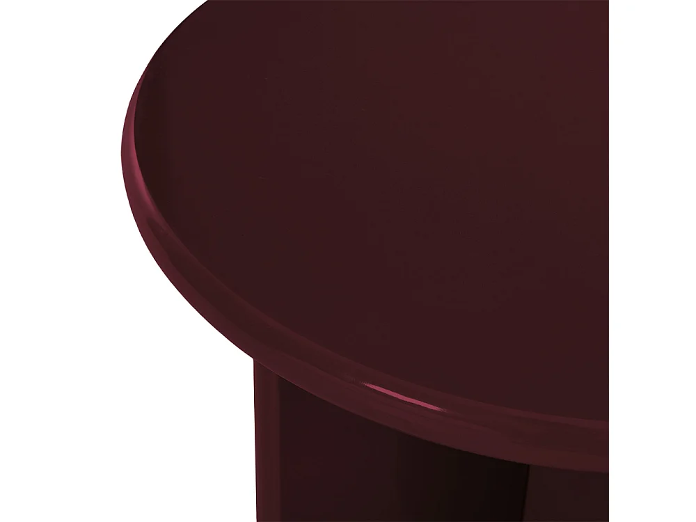 Paloma - Table d'appoint ronde en bois laqué ø50cm - Bordeaux
