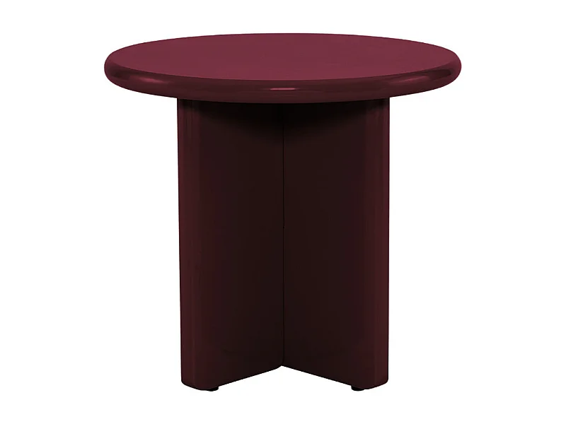 Paloma - Table d'appoint ronde en bois laqué ø50cm - Bordeaux