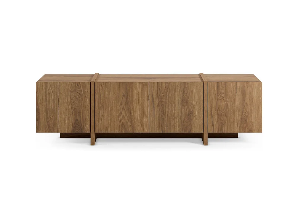 Nicole - Meuble TV 4 portes en bois 180cm - Bois foncé