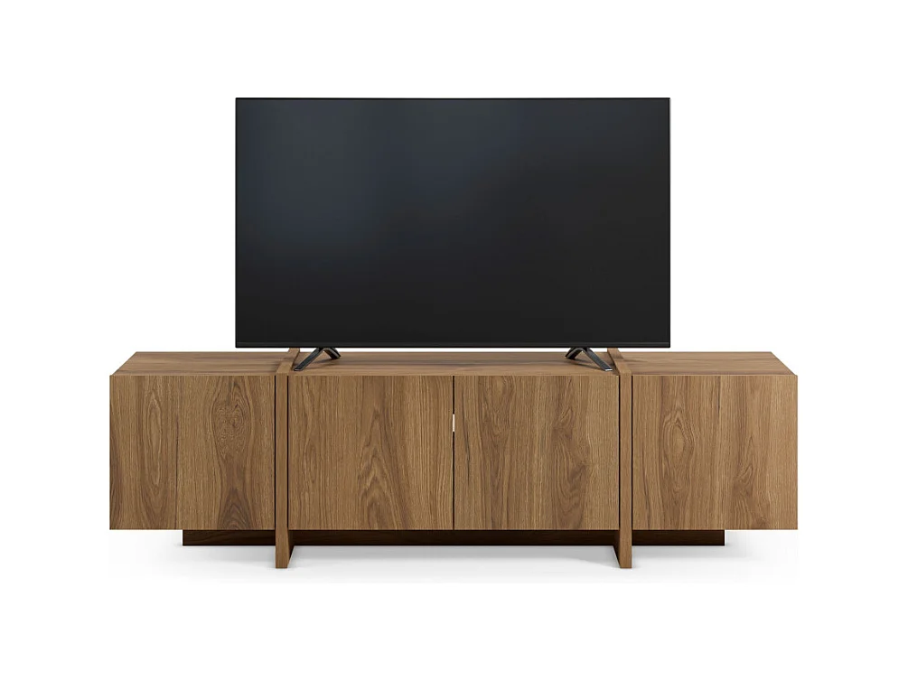 Nicole - Meuble TV 4 portes en bois 180cm - Bois foncé