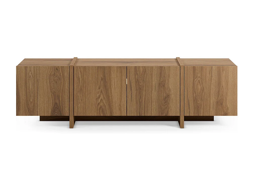 Nicole - Meuble TV 4 portes en bois 180cm - Bois foncé