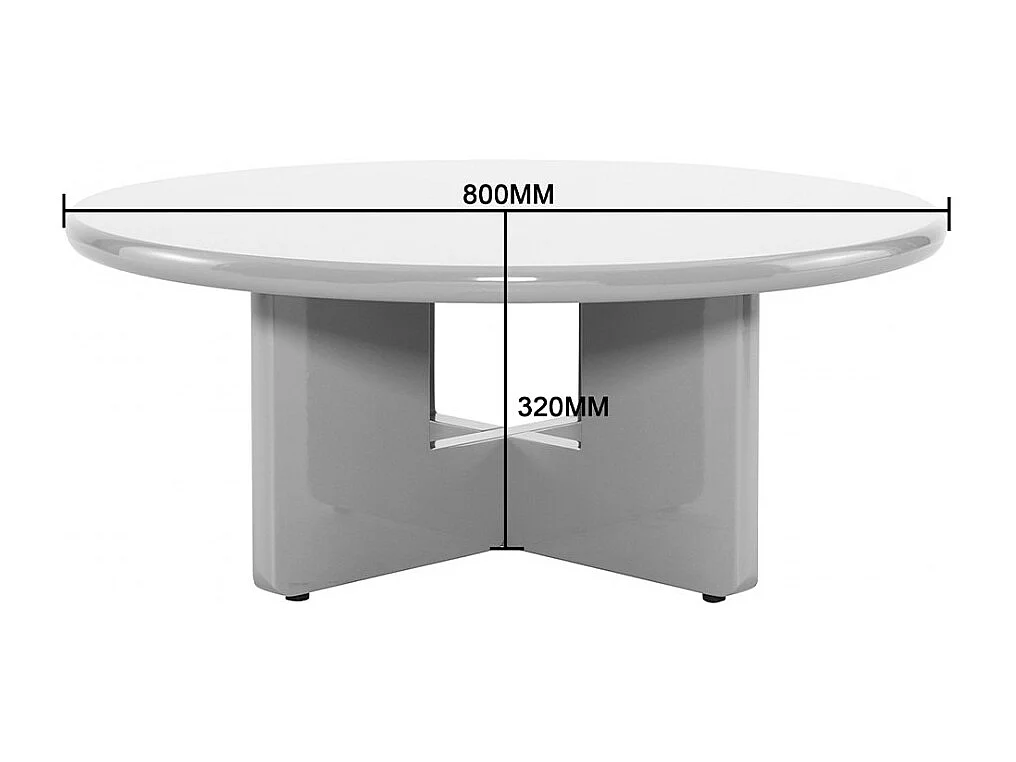 Paloma - Table basse ronde en bois laqué ø80cm - Beige