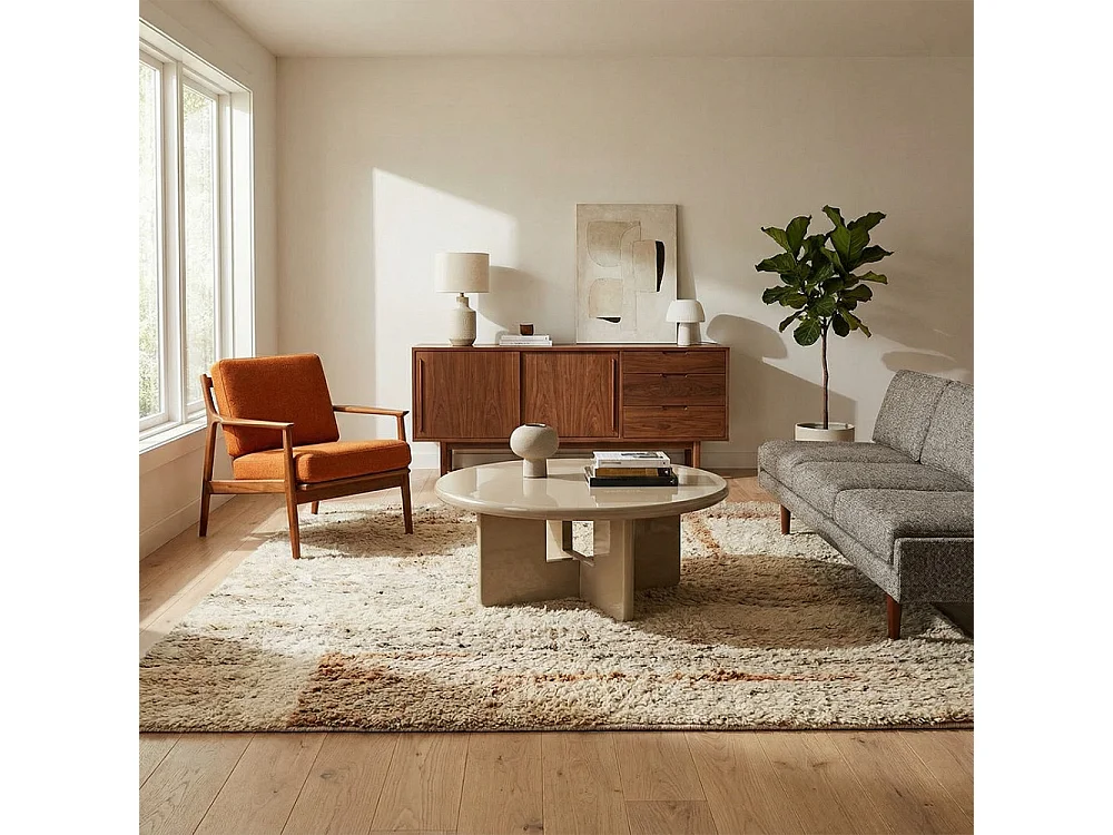 Paloma - Table basse ronde en bois laqué ø80cm - Grège