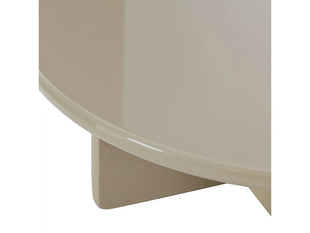 Paloma - Table basse ronde en bois laqué ø80cm - Grège