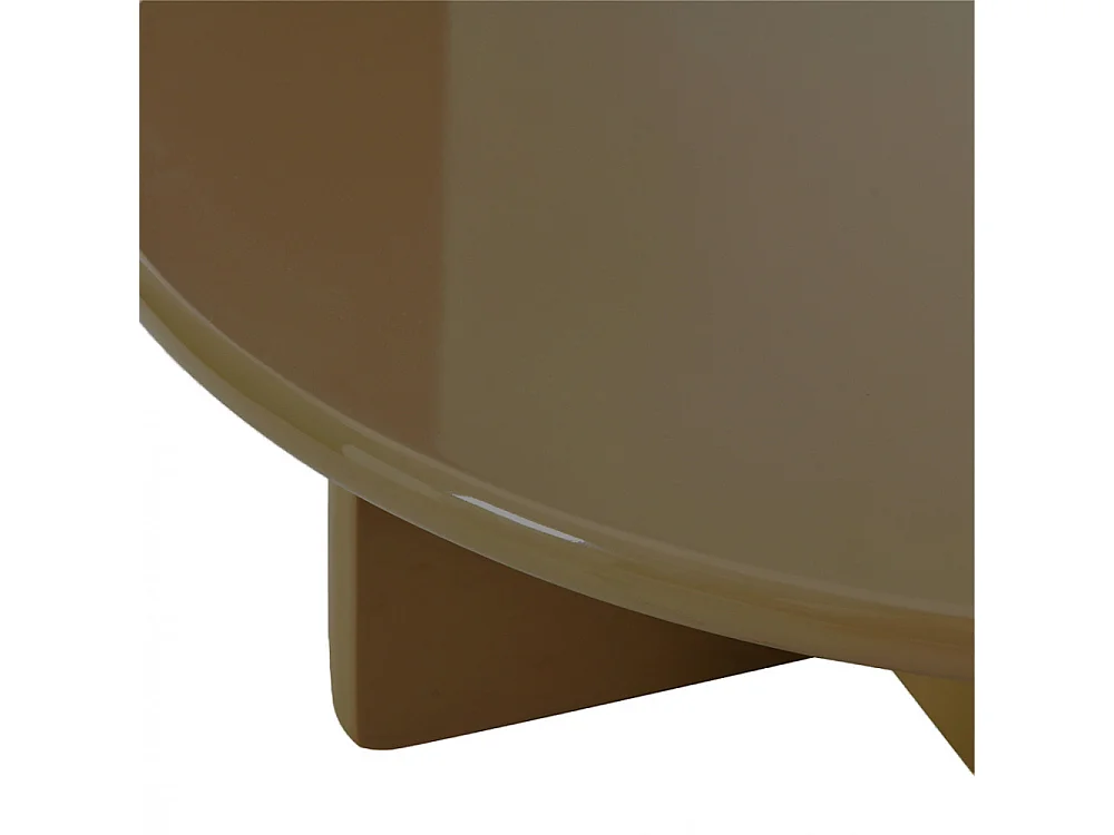 Paloma - Table basse ronde en bois laqué ø80cm - Marron