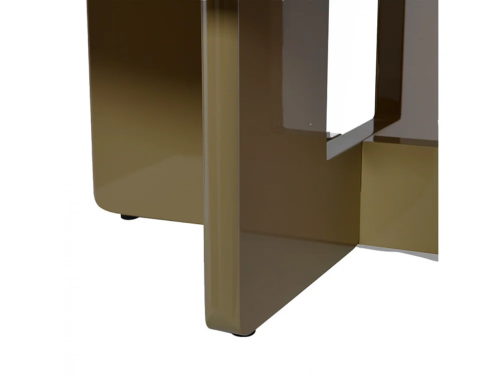 Paloma - Table basse ronde en bois laqué ø80cm - Marron