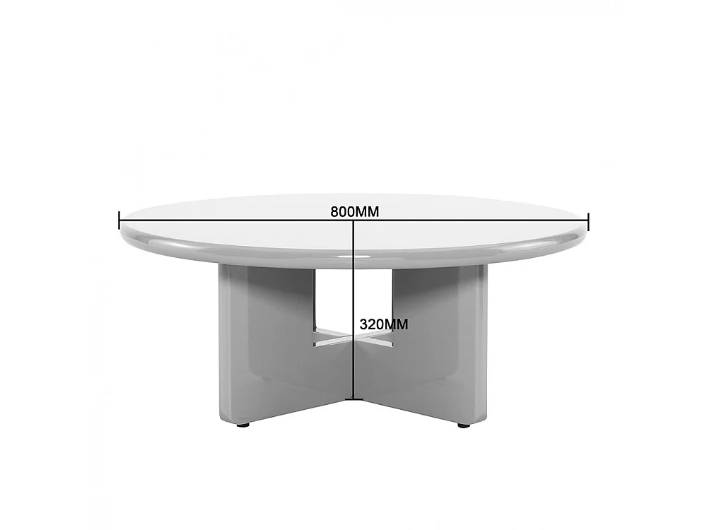 Paloma - Table basse ronde en bois laqué ø80cm - Marron