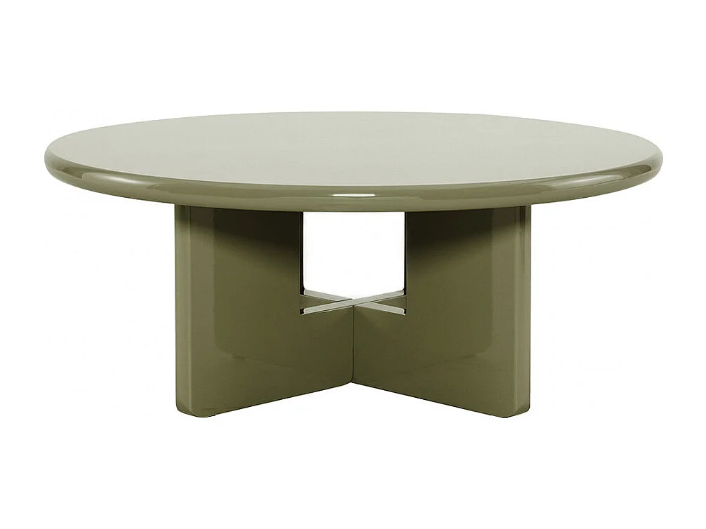 Paloma - Table basse ronde en bois laqué ø80cm - Vert
