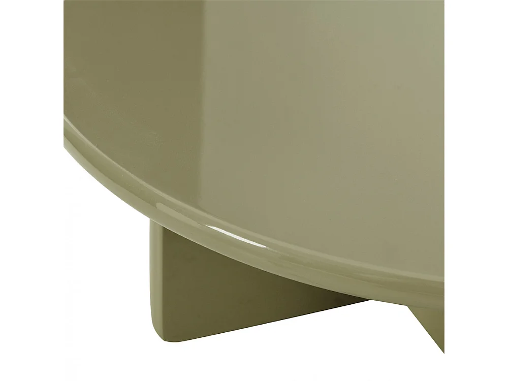 Paloma - Table basse ronde en bois laqué ø80cm - Vert