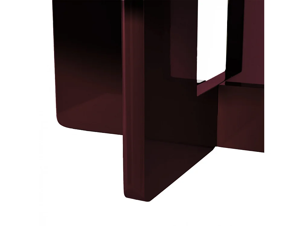 Paloma - Table basse ronde en bois laqué ø80cm - Bordeaux