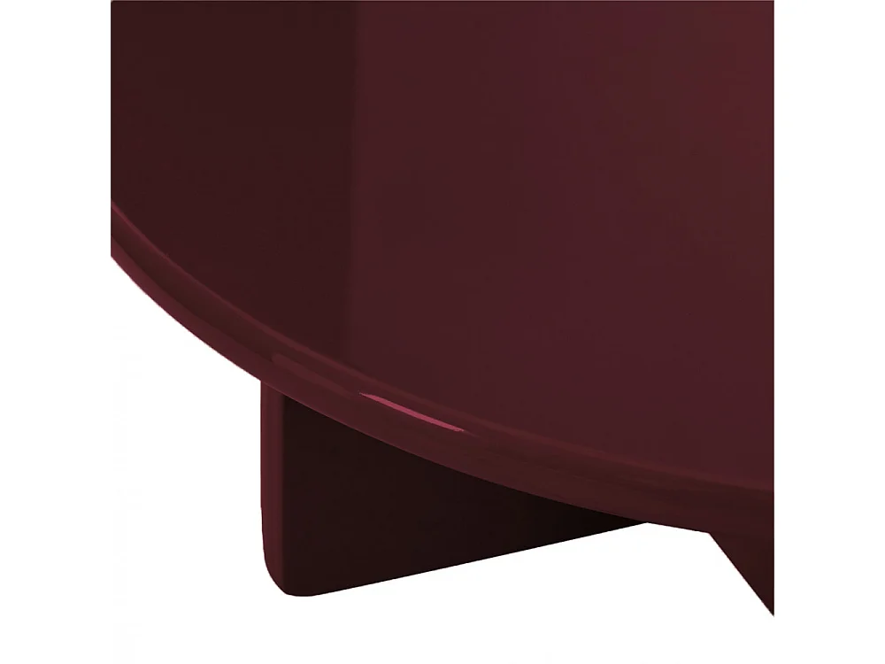 Paloma - Table basse ronde en bois laqué ø80cm - Bordeaux