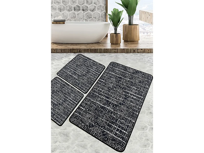 Alfombra de baño Set (3 piezas) Asara multicolor