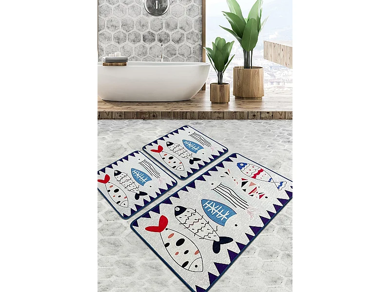Alfombra de baño Set (3 piezas) Le Poissson Djt multicolor