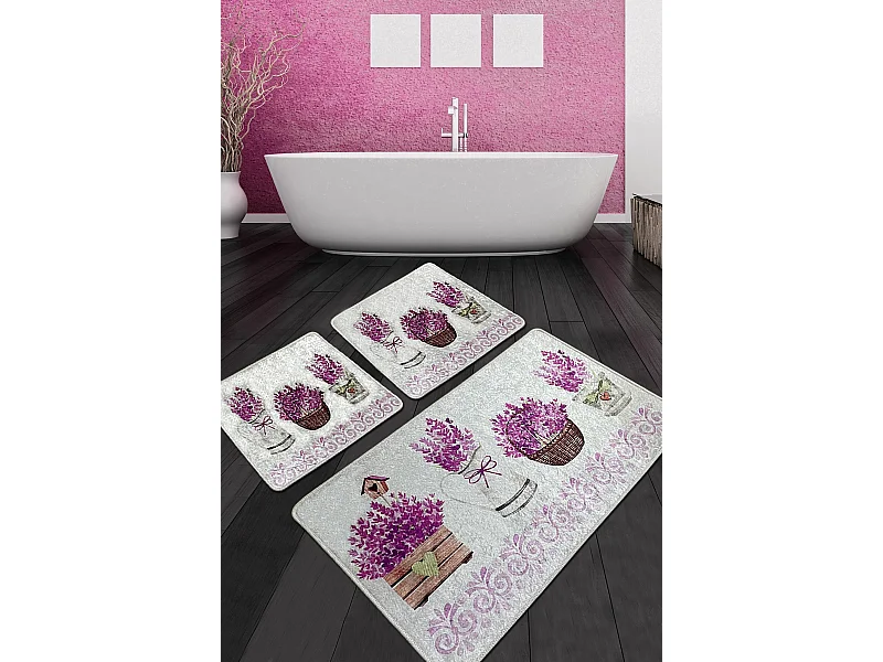 Alfombra de baño Set (3 piezas) Giardino Di Lavanda Djt multicolor