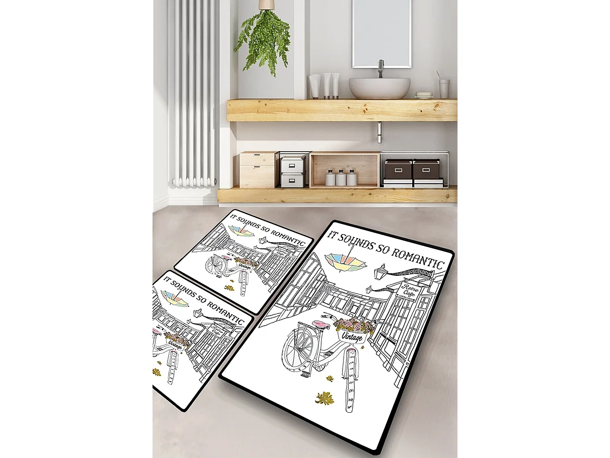 Alfombra de baño Set (3 piezas) It Sounds So Romantic multicolor