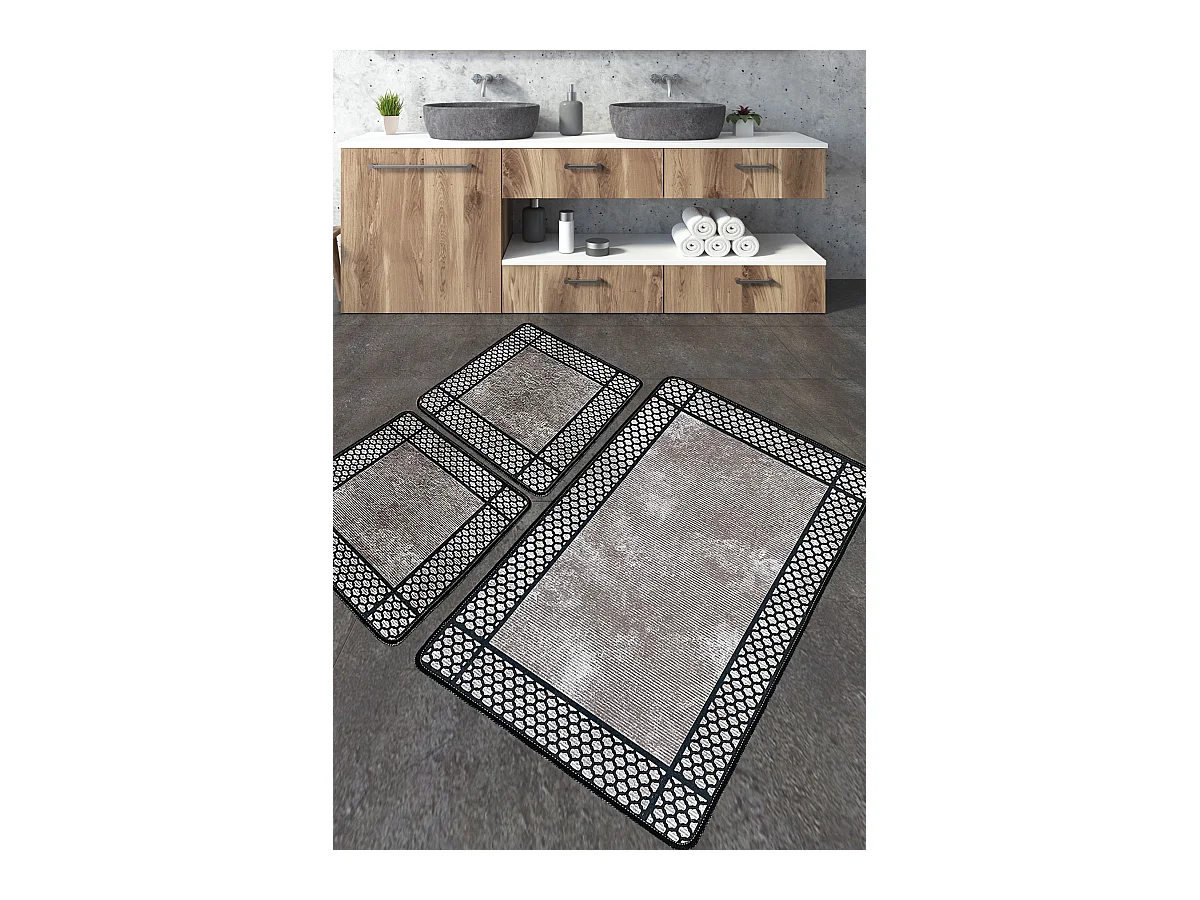 Alfombra de baño Set (3 piezas) Beja multicolor