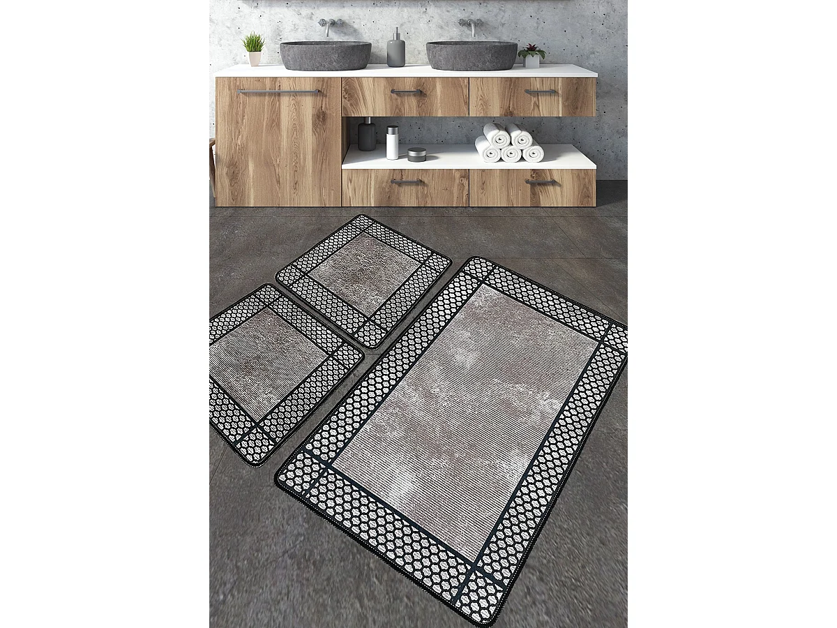 Alfombra de baño Set (3 piezas) Beja multicolor