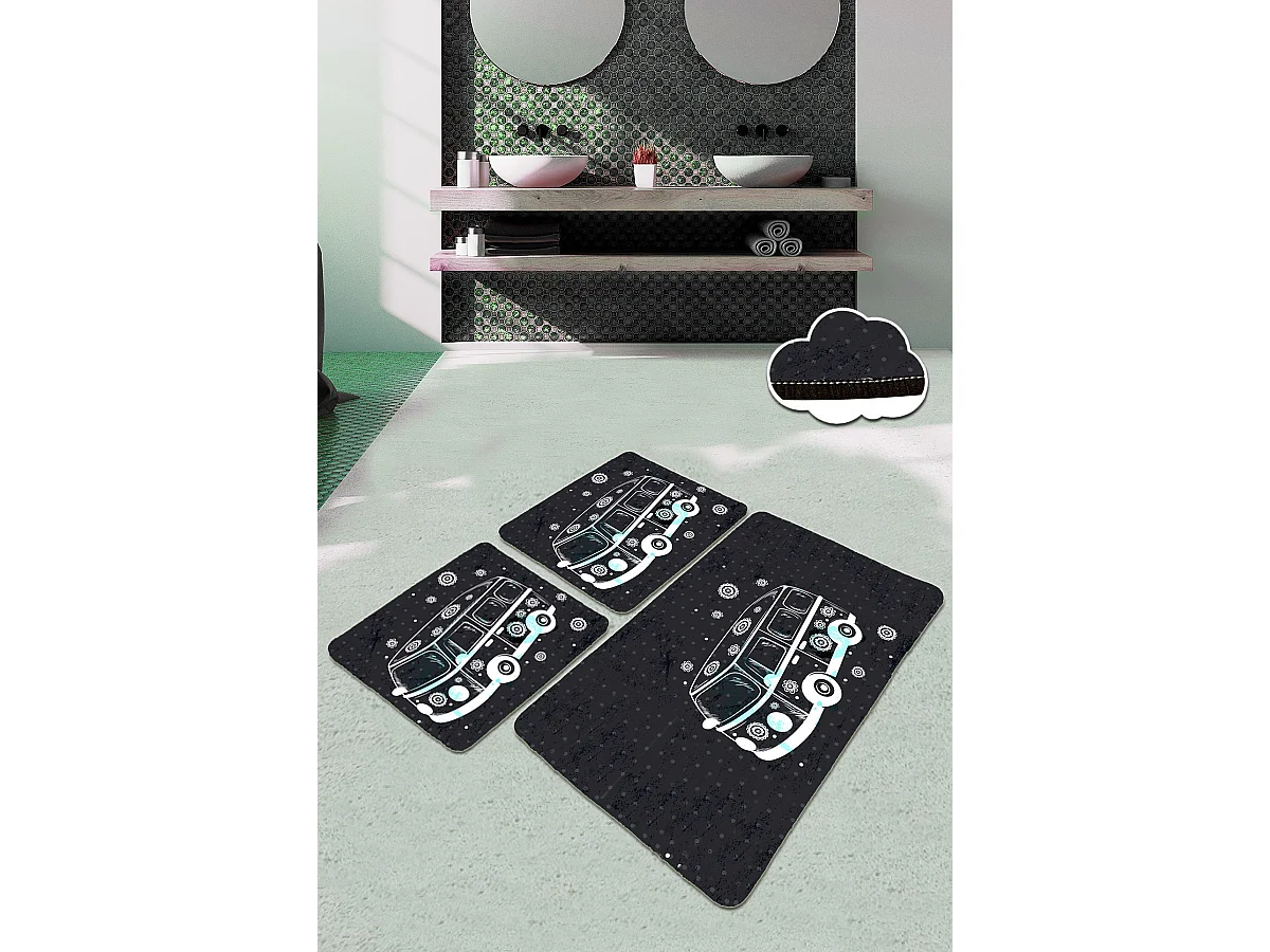 Alfombra de baño Set (3 piezas) Bus multicolor