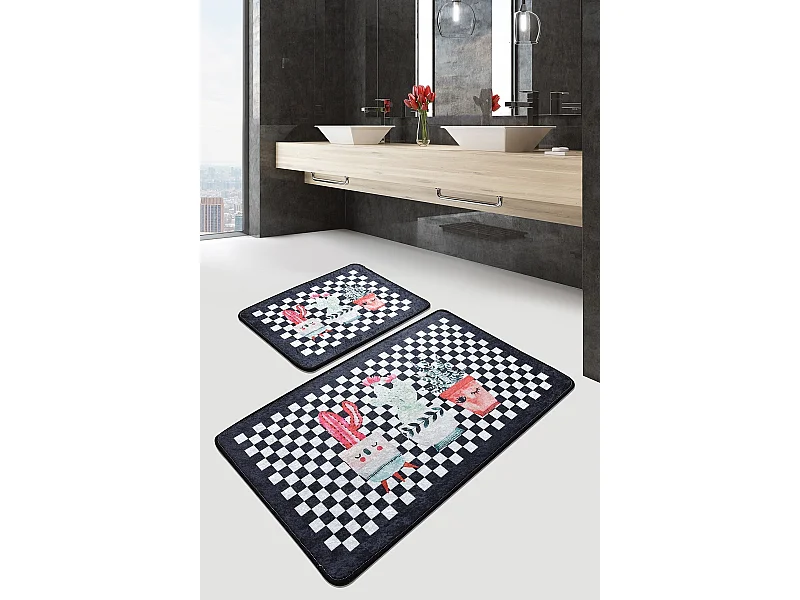 Alfombra de baño Set (2 piezas) Black Happy House multicolor