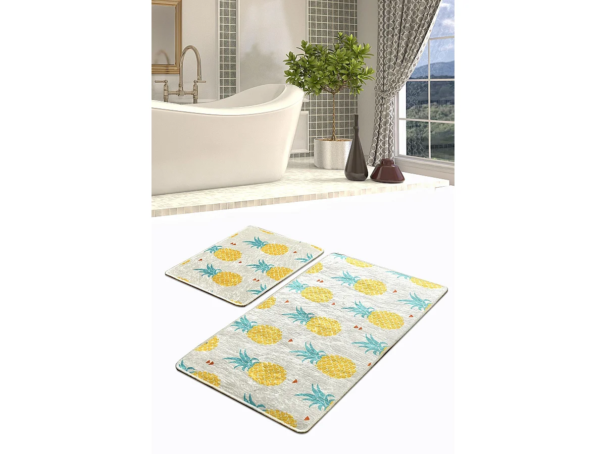 Alfombra de baño Set (2 piezas) Ananas DJT multicolor