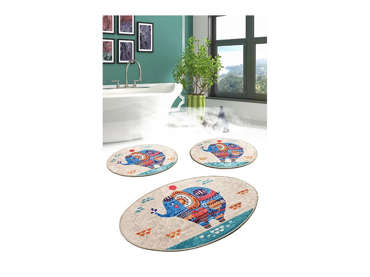 Alfombra de baño Set (3 piezas) Etnic multicolor