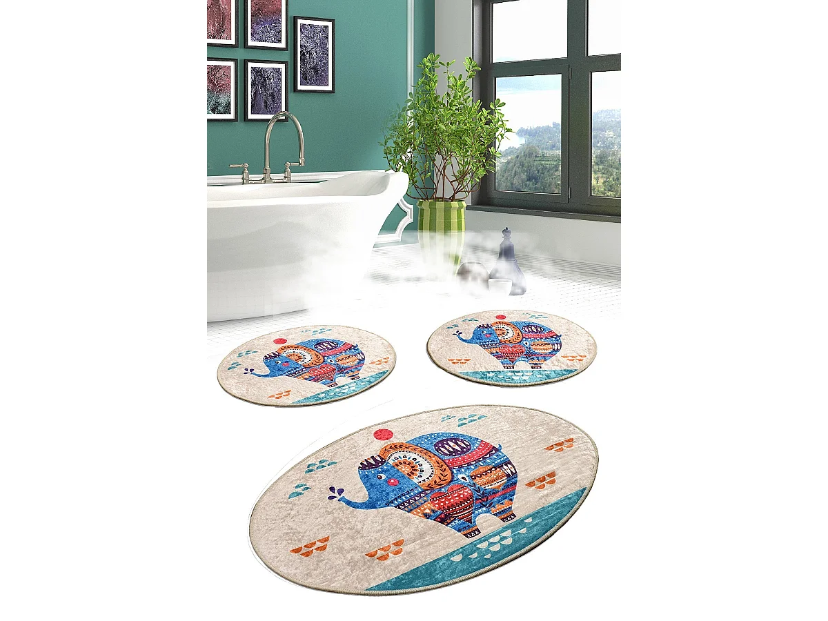 Alfombra de baño Set (3 piezas) Etnic multicolor