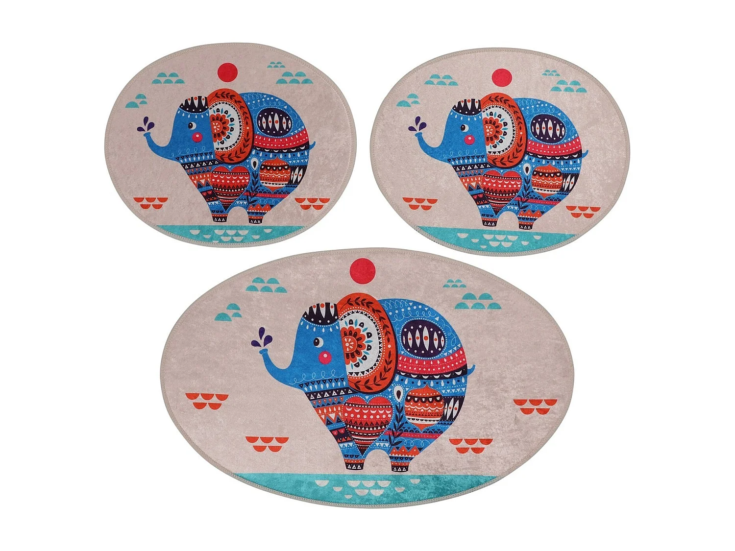 Alfombra de baño Set (3 piezas) Etnic multicolor