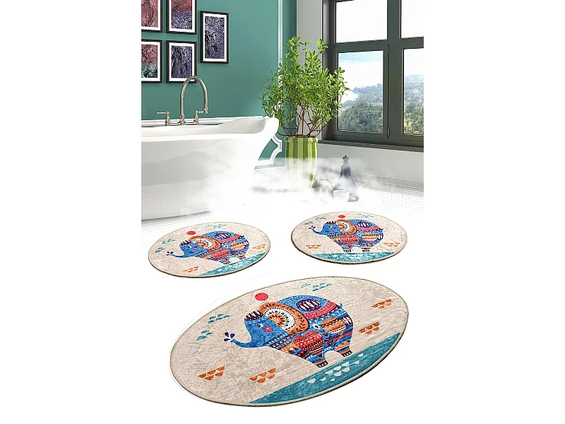 Alfombra de baño Set (3 piezas) Etnic multicolor
