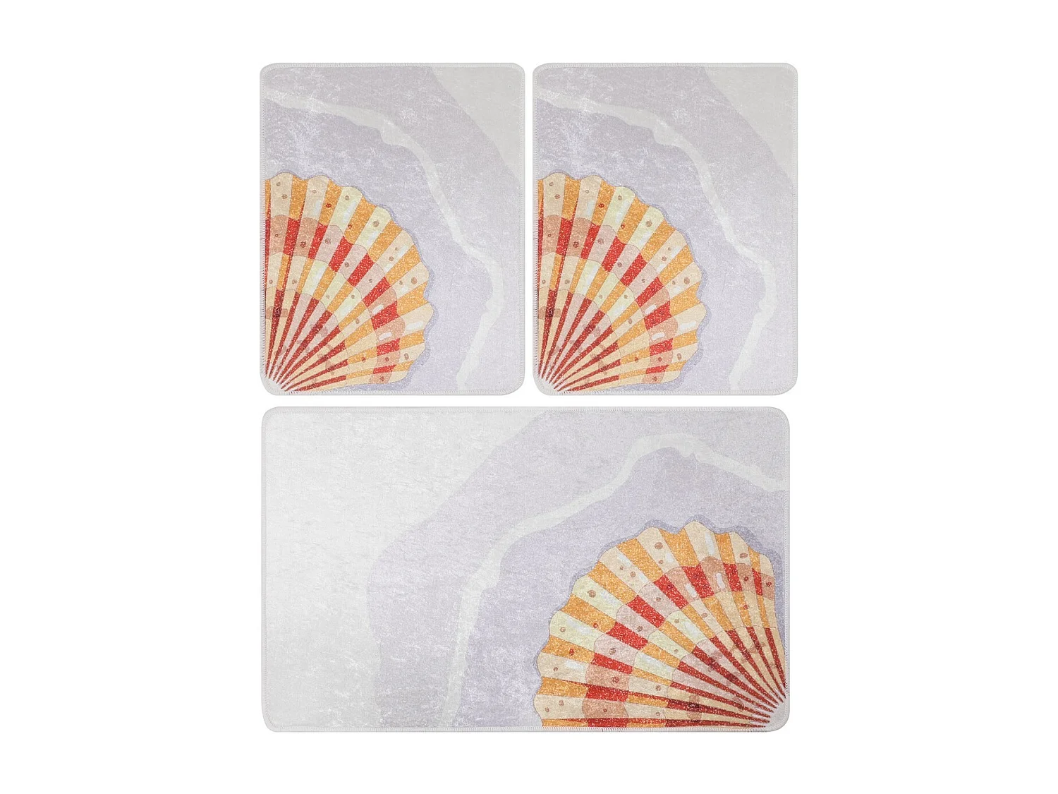 Alfombra de baño Set (3 piezas) Concha Djt multicolor