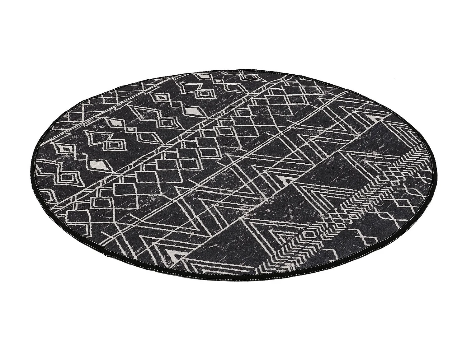 Alfombra de baño Straordinario Black Circle Djt 80 antracita negro blanco