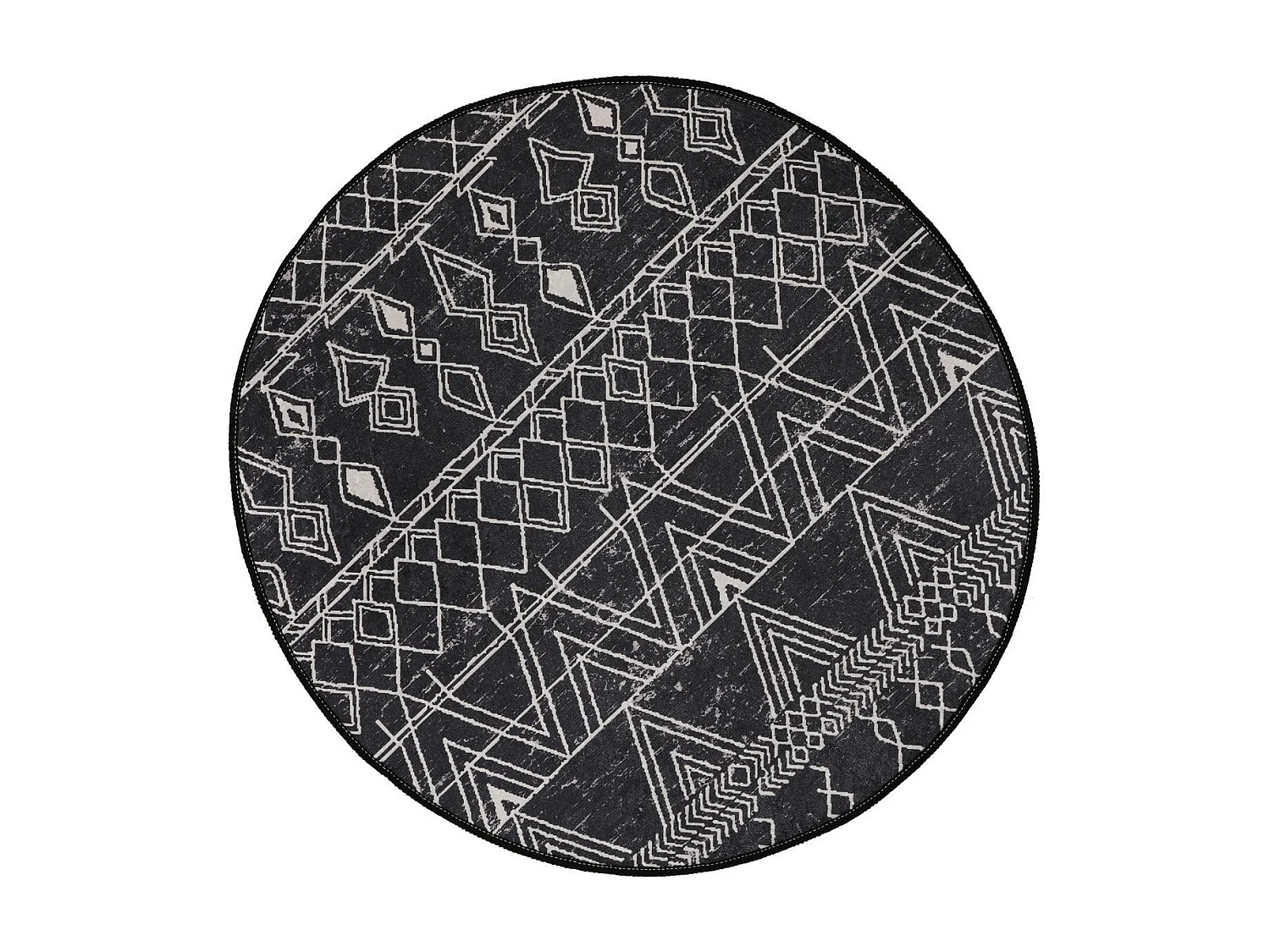 Alfombra de baño Straordinario Black Circle Djt 80 antracita negro blanco