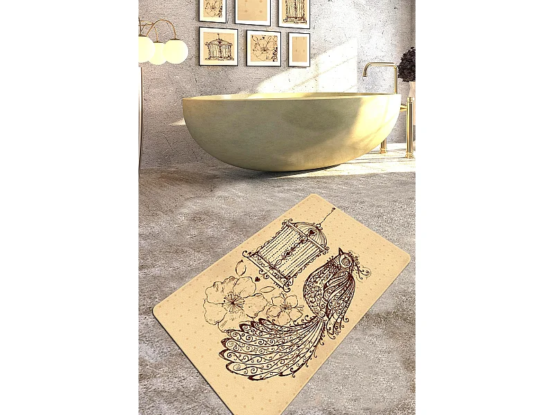 Alfombra de baño Malurus (80 x 100) camel marrón