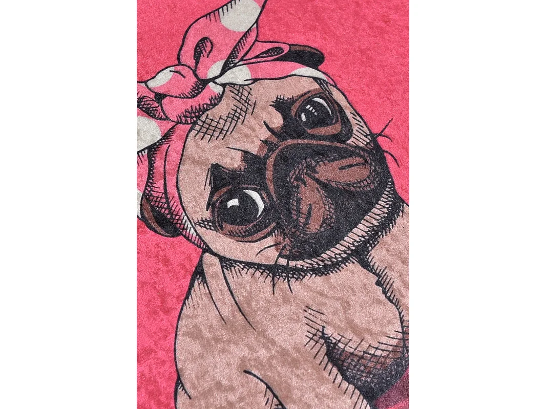 Alfombra de baño Set (2 piezas) Pink Pug multicolor