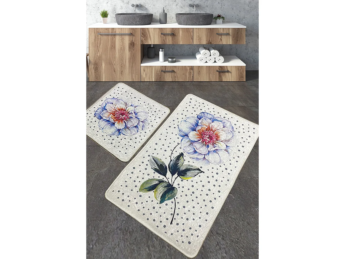 Alfombra de baño Set (2 piezas) Jade multicolor