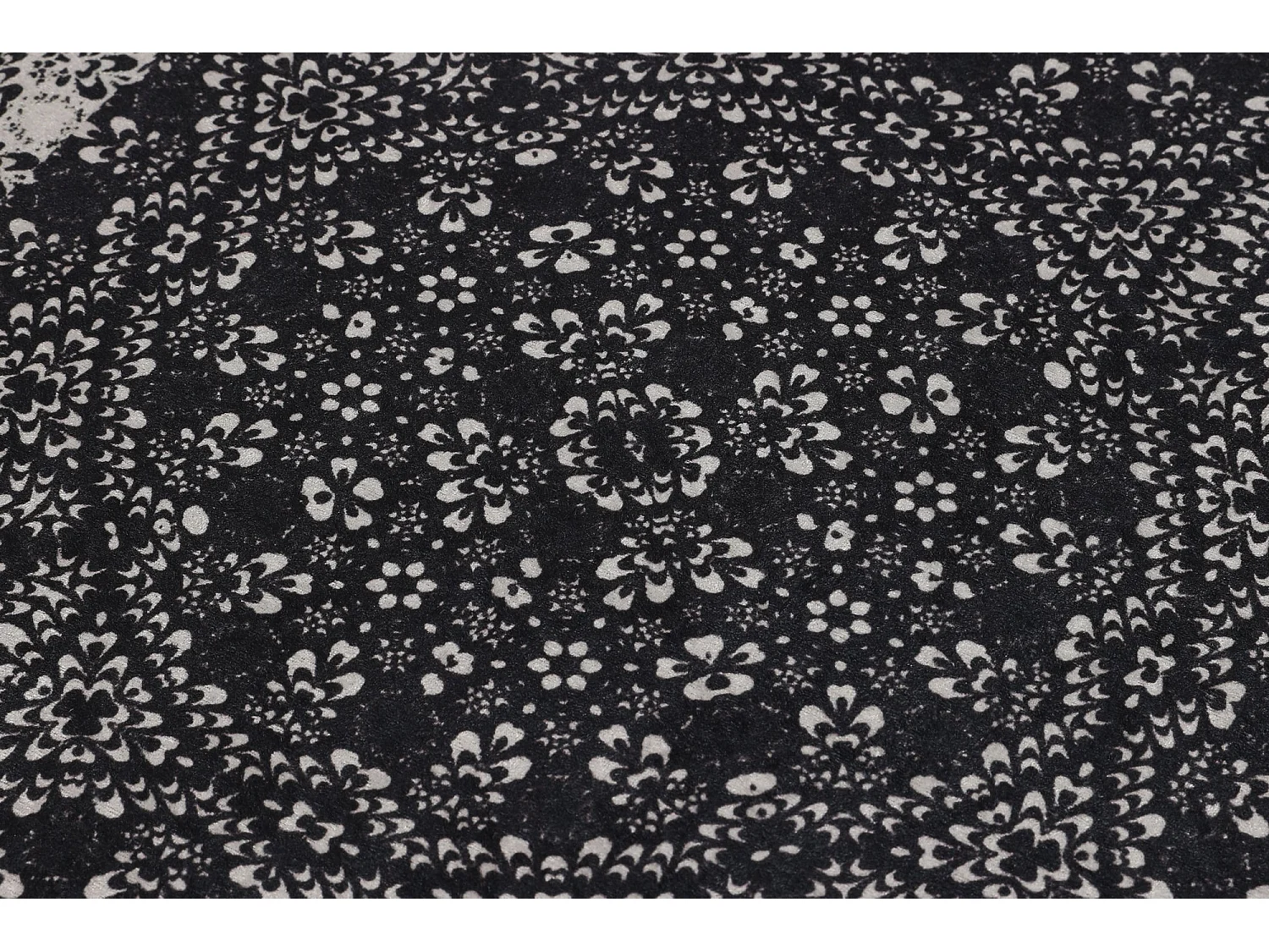 Alfombra de baño Set (2 piezas) Paisley DJT antracita negro blanco