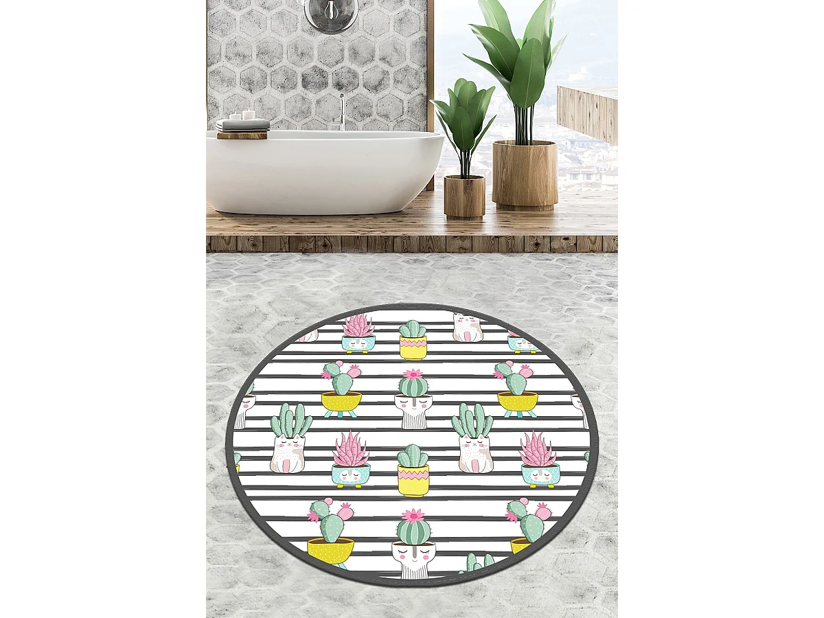 Alfombra de baño Catinus Cactus Circle Djt 80 multicolor